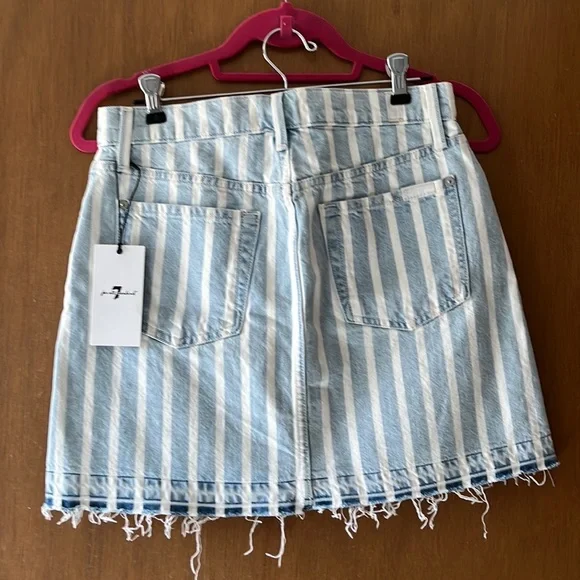 7 for all mankind striped denim skirt - Picture 6 of 6